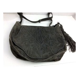 Isabella Fiore Gray Suede Satchel Purse
